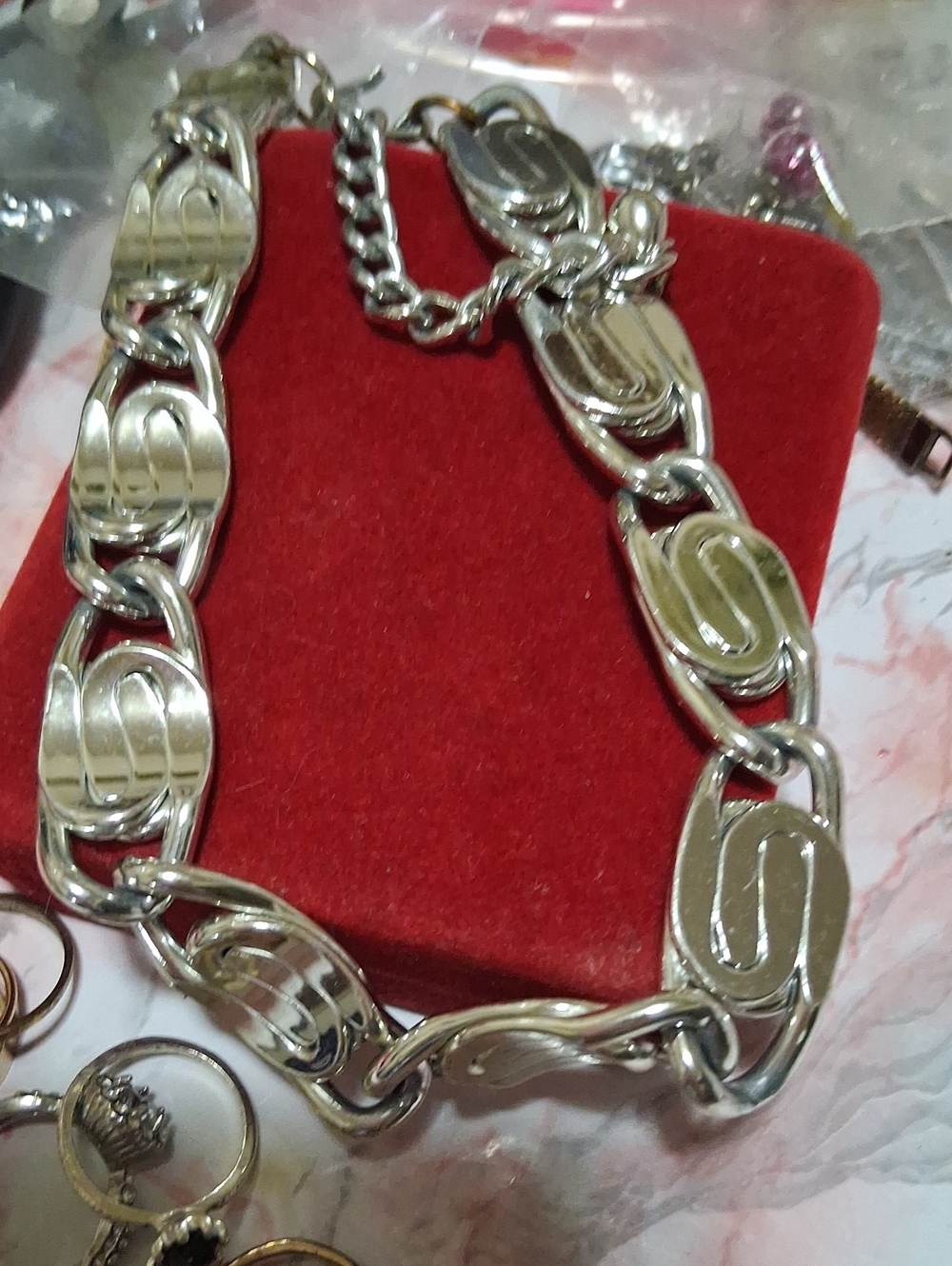 Source Unknown Silver-Tone Oval Link Necklace